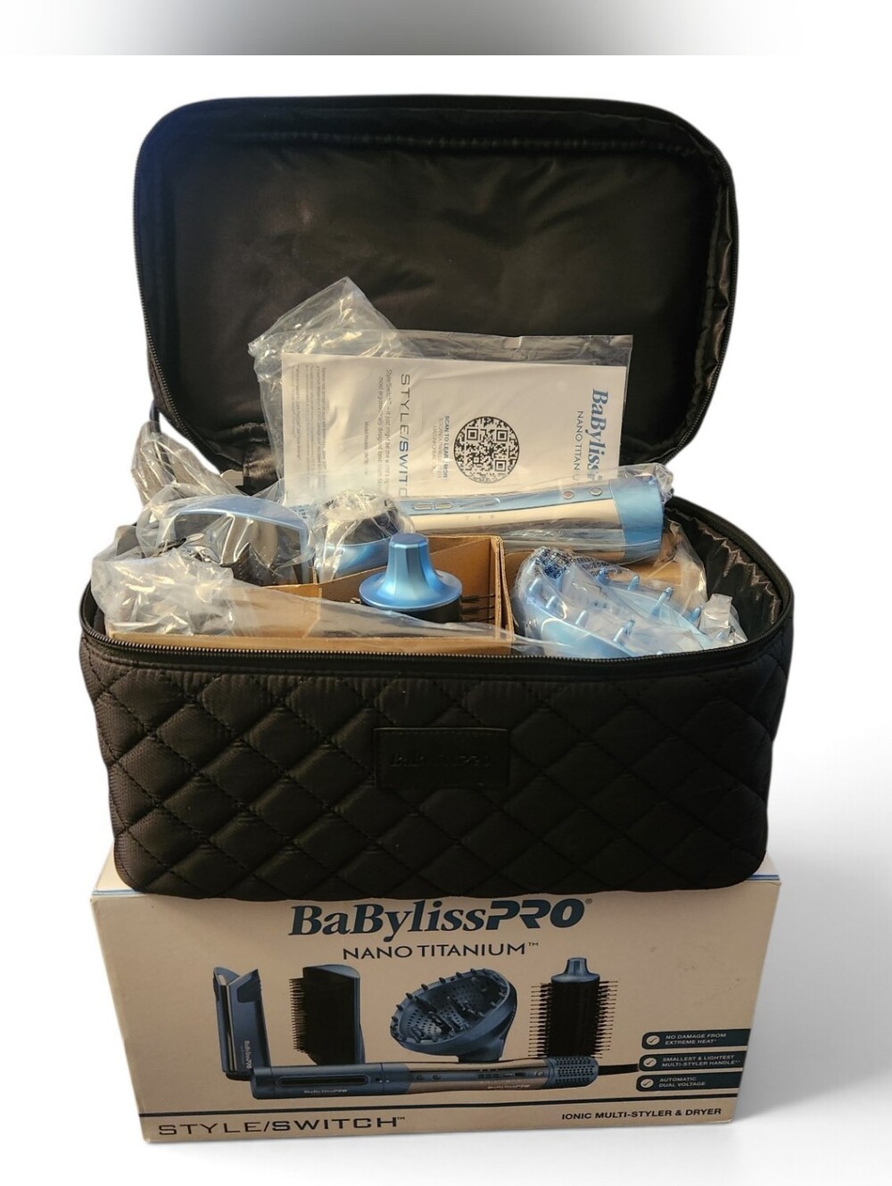 BaBylissPRO Nano Titanium Style/Switch Ionic Multi-Styler & Hair Dryer